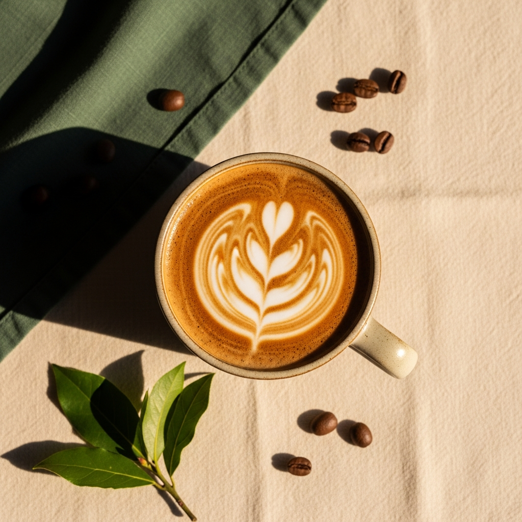 A perfect cup of smooth low-acid coffee with latte art